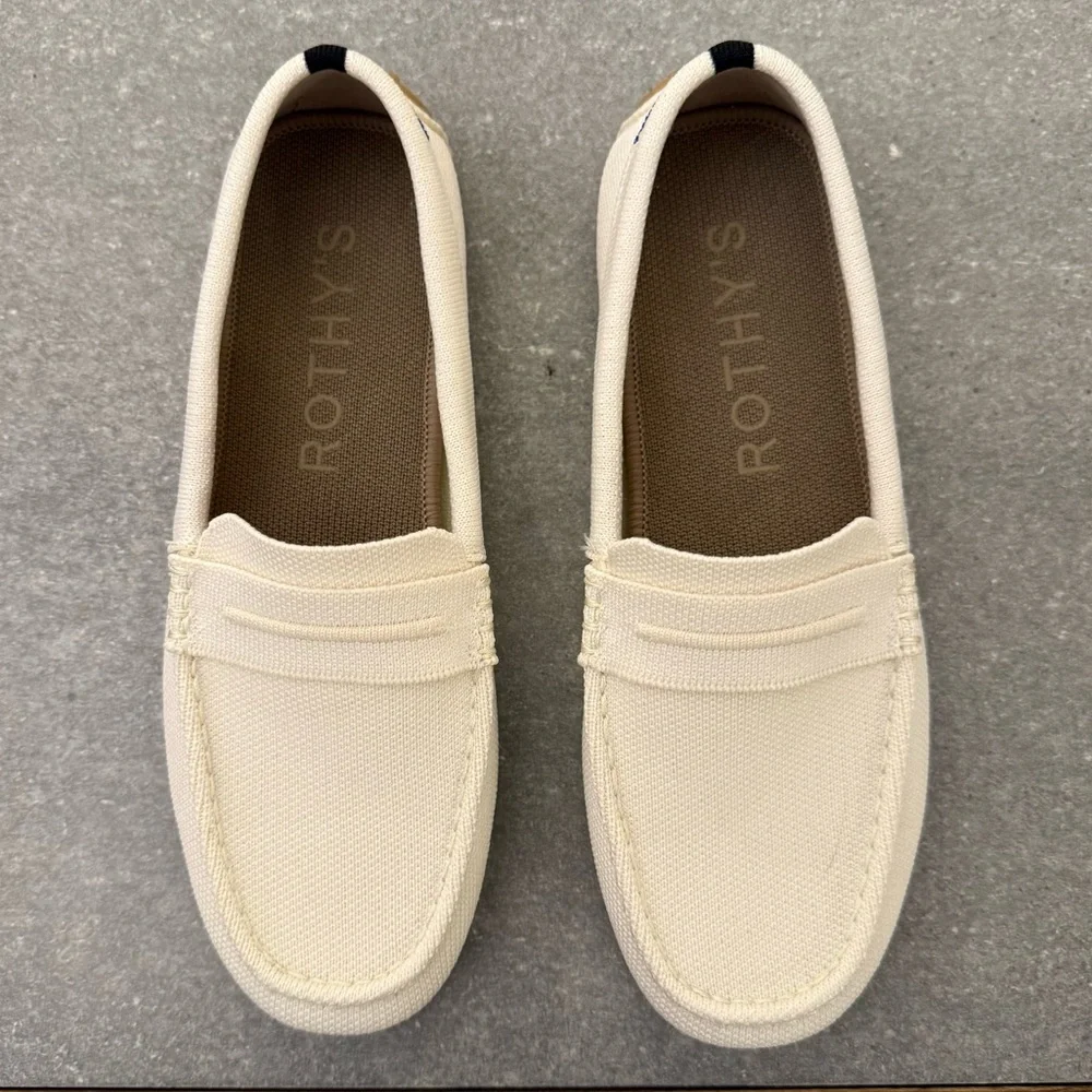 Rothy's The Driver Sesame Loafers Cream Size 7.5 NWOB - Picture 5 of 10